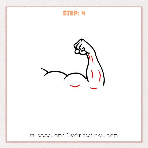 how to draw a muscular arm - Step 4